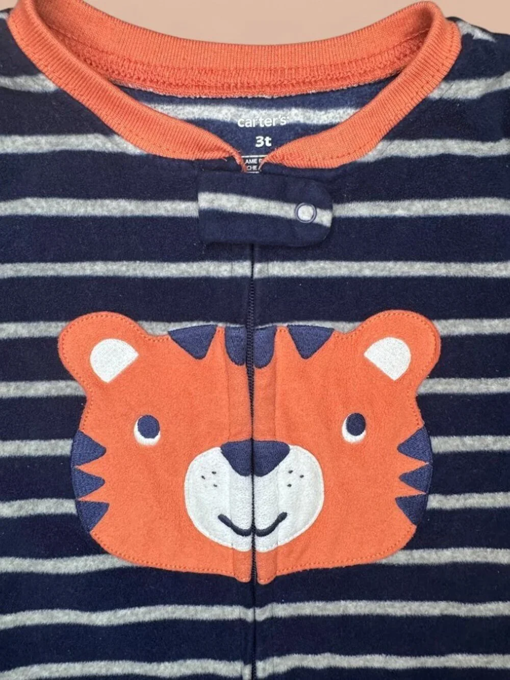 Tiger Fleece Footed Pajamas 3T Striped One Piece Sleeper